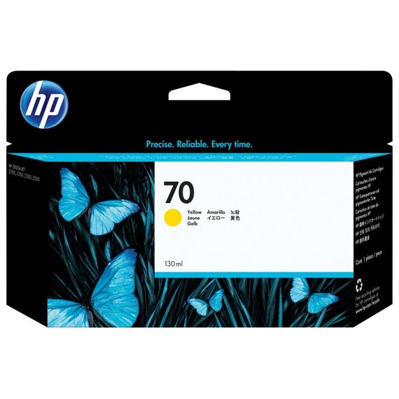 HP 70 Gelb DesignJet Druckerpatrone, 130 ml, 2 image