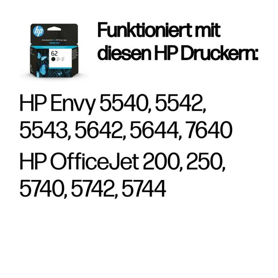 HP 62 Schwarz Original Druckerpatrone, 10 image