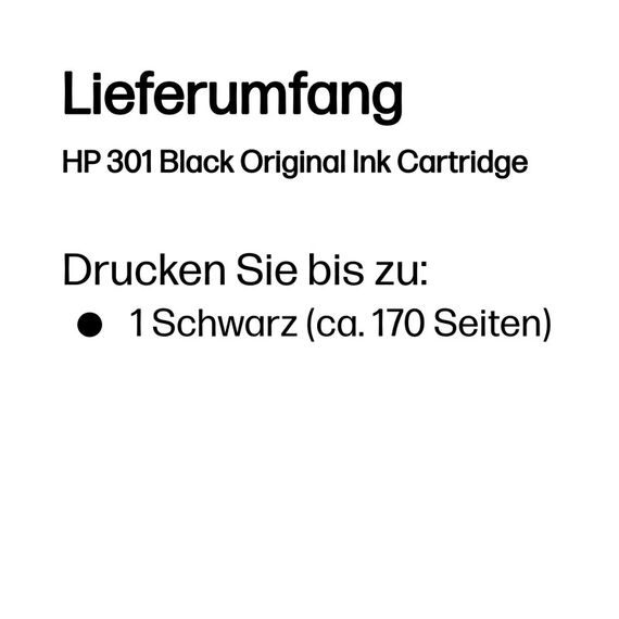 HP 301 Schwarz Original Druckerpatrone, 3 image