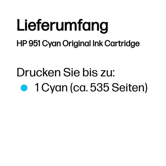HP 951 Cyan Original Druckerpatrone, 3 image