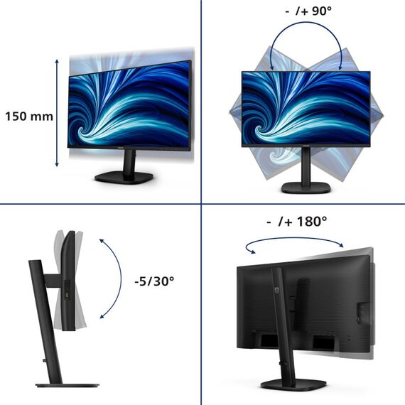 Philips 24B2U3601 Computerbildschirm 60,5 cm (23.8") 2560 x 1440 Pixel Quad HD LCD Schwarz, 3 image