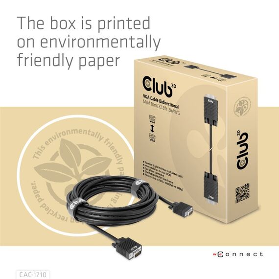 CLUB3D VGA Cable Bidirectional M/M 10m/32.8ft 28AWG, 7 image