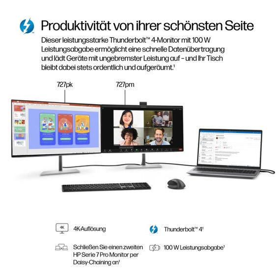 HP Serie 7 Pro 27 Zoll 4K-Konferenzmonitor – 727pm, 4 image
