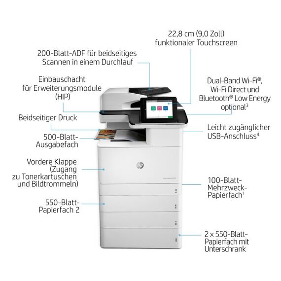 HP Color LaserJet Enterprise LaserJet Enterprise M776dn Multifunction Farbe Drucker, Nur Ethernet; Kopierer, Scanner, 10 image