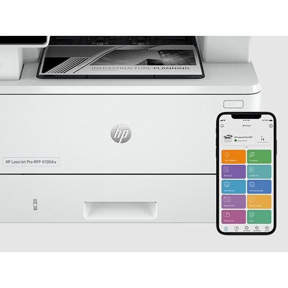 HP LaserJet Pro 4102fdw Wireless Multifunction Schwarzweiß Drucker, Kopierer, Scanner; Duplex, 6 image