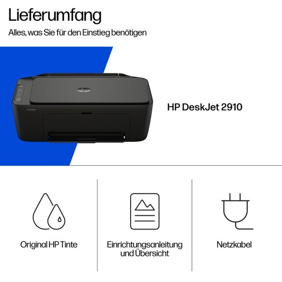 HP DeskJet 2910 Wireless All-in-One Farbe Drucker, Instant Ink, 9 image