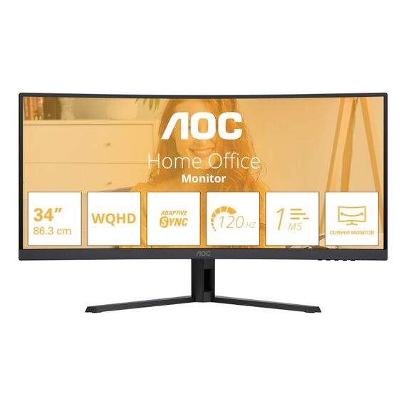 AOC B3 CU34B3E Computerbildschirm 86,4 cm (34") 3440 x 1440 Pixel Wide Quad HD LED Schwarz