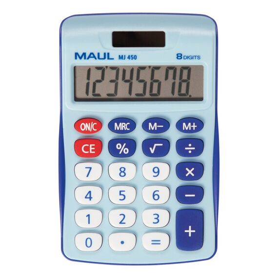 MAUL MJ 450 Taschenrechner Tasche Display-Rechner Blau, Farbe: Blau