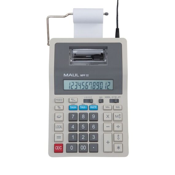 MAUL MPP 32 Taschenrechner Desktop Druckrechner Grau, Weiß