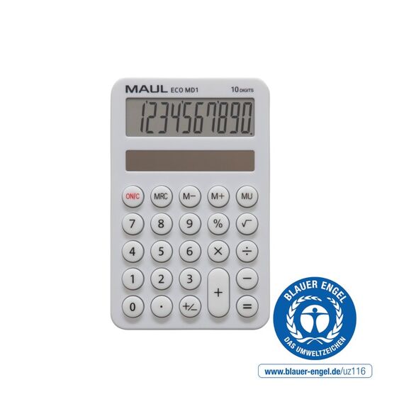 MAUL ECO MD 1 Taschenrechner Tasche Display-Rechner Weiß, 7 image