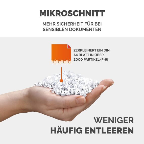 Fellowes Powershred 10M Aktenvernichter Mikrogeschnittene Zerkleinerung Schwarz, 5 image
