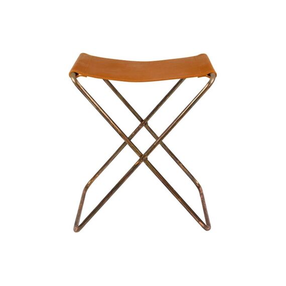 BC Nola Hocker Cognac, Leder/Verkupfertes Eisen