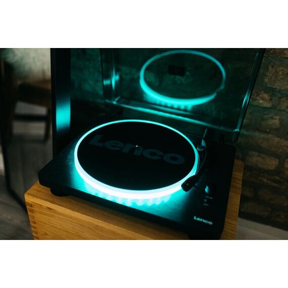 Lenco LS-50LEDBK Plattenspieler Audio-Plattenspieler mit Riemenantrieb Schwarz Manuell, 8 image