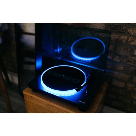 Lenco LS-50LEDBK Plattenspieler Audio-Plattenspieler mit Riemenantrieb Schwarz Manuell, 10 image