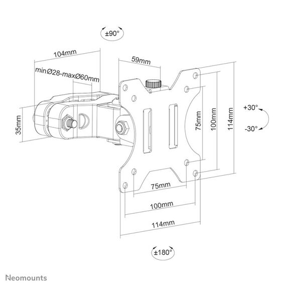 Neomounts FL40-430BL11 TV-Stangenhalterung 17-32" - Durchm. 28-60 mm, 10 image