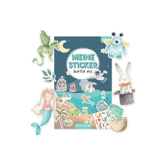 Papierdrachen Stickerblock Bunter Mix