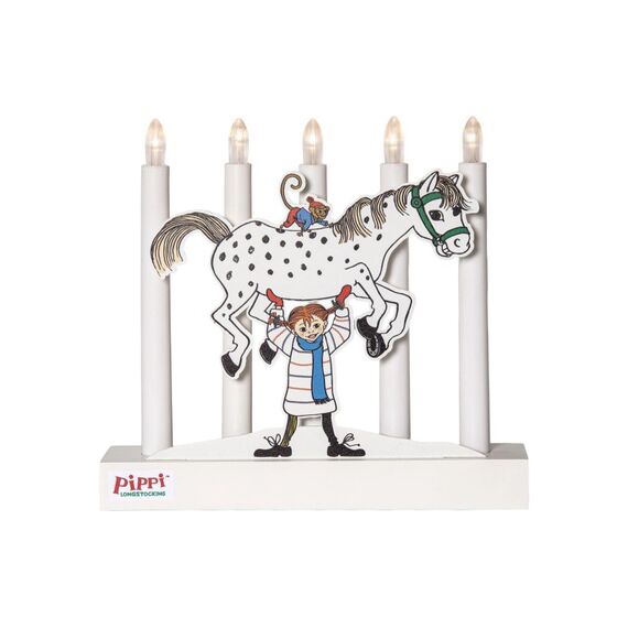 Star Trading Kerzenleuchter PIPPI Indoor, Weiss, 27cm