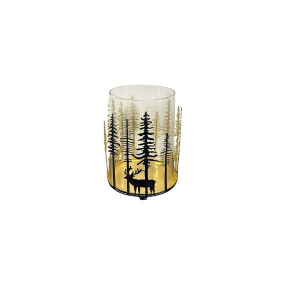 Dameco Windlicht mit Waldszene
