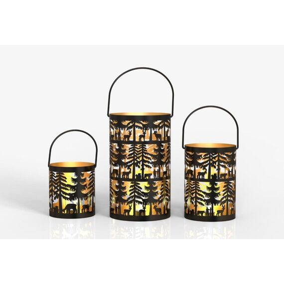 dameco 35972 Kerzenständer Metall Schwarz, Gold