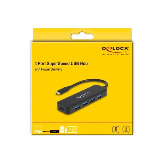 DeLOCK USB Type-C Hub 4 Port USB 3.2 Gen 1 mit Power Delivery 85 Watt, 3 image
