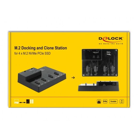 DeLOCK M.2 Dockingstation für 4 x M.2 NVMe PCIe SSD mit Klon Funktion, 6 image