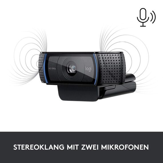 Logitech C920 Pro HD Webcam 3 MP 1920 x 1080 Pixel USB Schwarz, 4 image