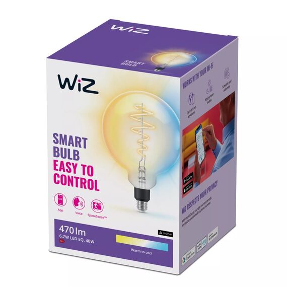 WiZ Filament-Lampe in Kugelform, transparent, 40 W G200 E27, 4 image