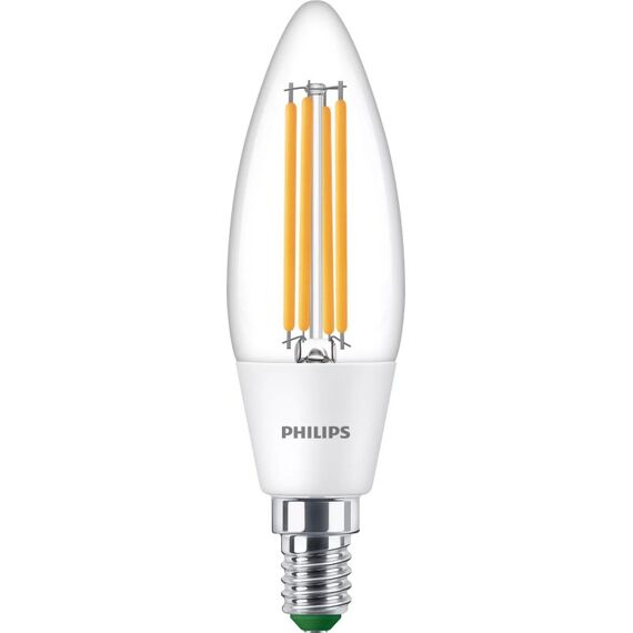 Philips Filament-Kerzenlampe, B35 E14, transparent, 40 W
