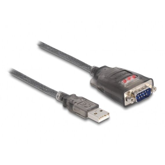 DeLOCK Adapter USB 2.0 Typ-A zu 1 x Seriell RS-232 D-Sub 9 Pin Stecker mit Muttern mit 3 x LED 1 m, 2 image