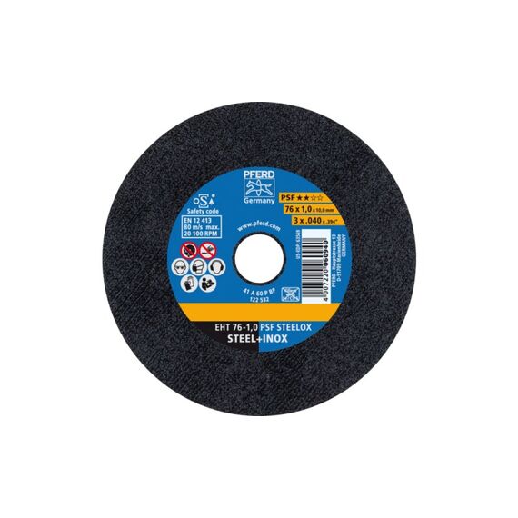 PFERD Trennscheibe EHT 76x1,0x10mm gerade Universallinie PSF STEELOX für Stahl/Edelstahl