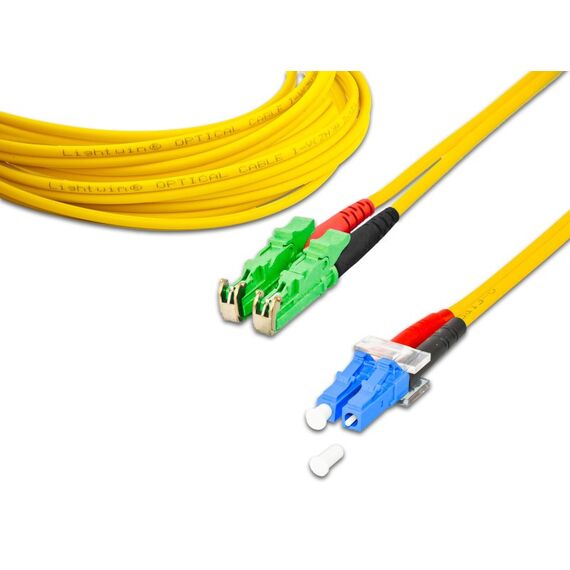 Lightwin High Quality Duplex LWL Patchkabel, SM, LSH/APC - LC, Länge: 2 m