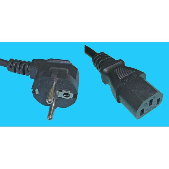 Diggelmann NCDEA-1 Stromkabel Schwarz 1 m CEE7/7 C13-Koppler, Farbe: Schwarz, Länge: 1 m