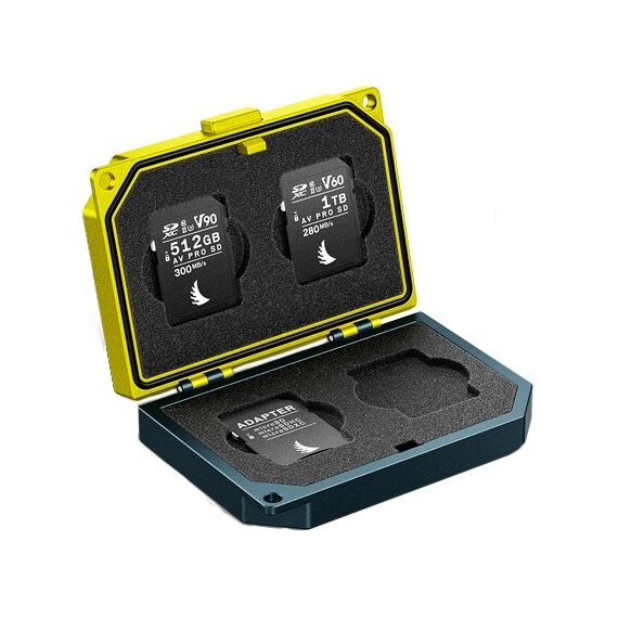 Angelbird Technologies Media Tank Speicherkarte-Gehäuse 4 Karten Aluminium Schwarz, Gelb