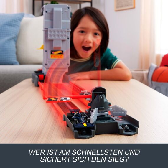 Hot Wheels City Racing Formel-1-Startaufstellung-Trackset mit 2 Die-Cast-F1-Autos im Maßstab 1:64, 10 image