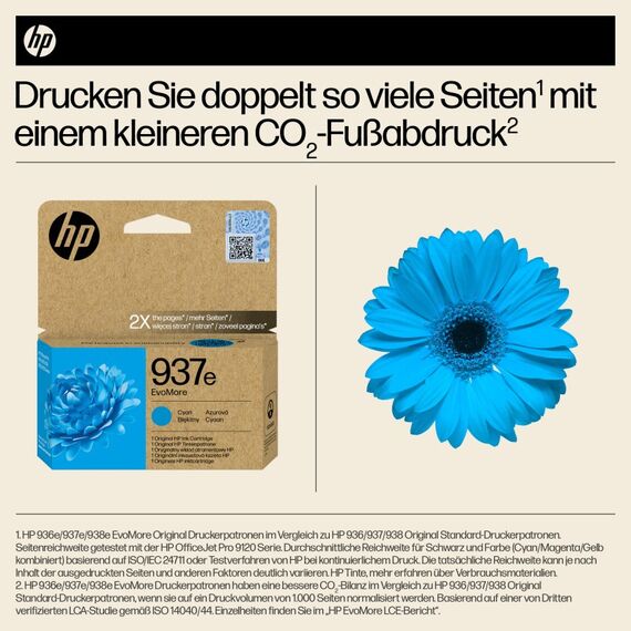HP 937e EvoMore Cyan Original Druckerpatrone, 2 image