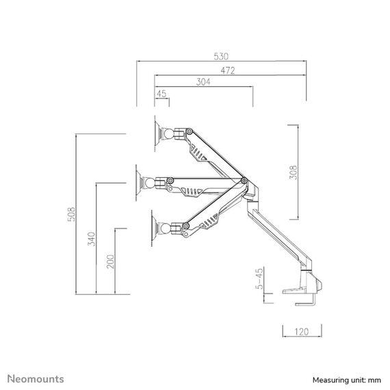 Neomounts FPMA-D750DWHITE2 Monitorarm 10-32" - Gasfeder - Topfix - 180°-Stopp, Farbe: Weiß, 5 image