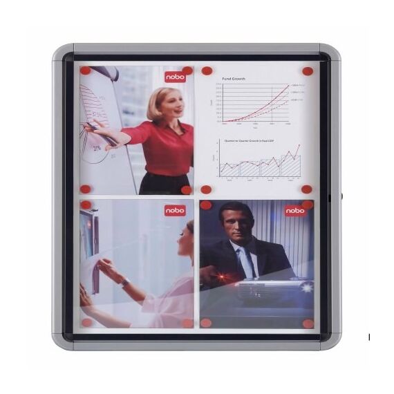 Nobo Schaukasten für den Außenbereich, magnetische Rückwand 8xA4, 3 image