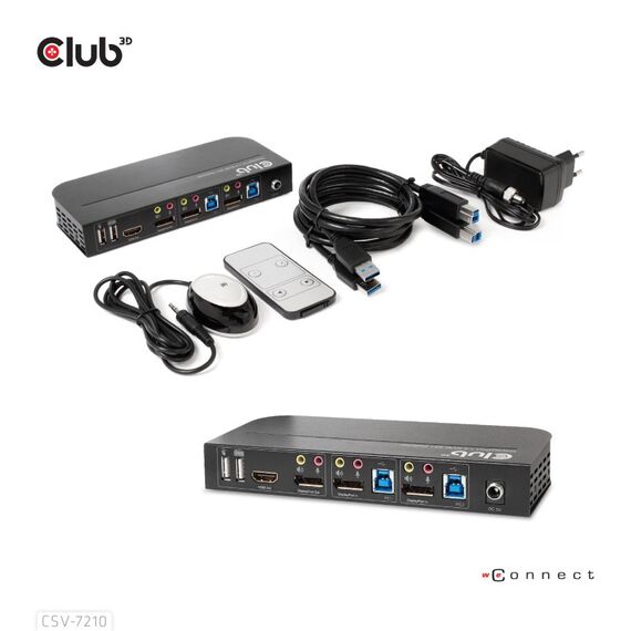 CLUB3D DisplayPort/HDMI KVM Switch For Dual DisplayPort 4K 60Hz, 3 image