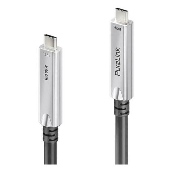 PureLink FX-I605-012 USB Kabel USB 3.2 Gen 1 (3.1 Gen 1) 7,5 m USB C 10 Gbit/s 60 W Schwarz, Silber