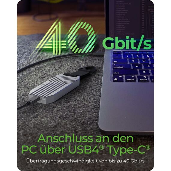 ICY BOX IB-1919M-C42, Type-C® USB4® Gen 3x2 (40 Gbit/s) zu PCIe NVMe M.2 2280 High-Performance SSD Enclosure, 7 image
