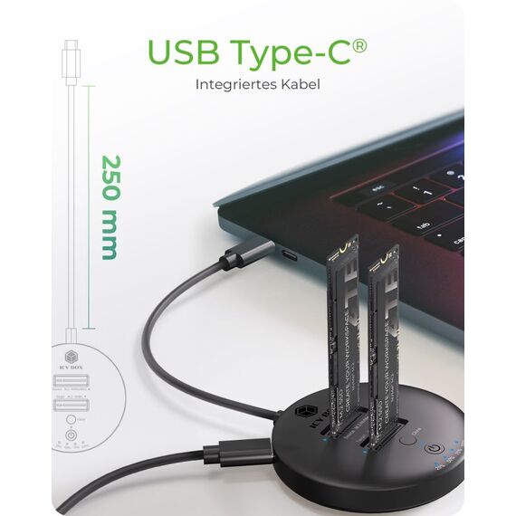 ICY BOX IB-1612MCL-C31, Docking- & Clonestation für 2x M.2 NVMe, USB 3.2 Gen 2 Type-C®, 10 Gbit/s, für 22x30/42/60/80 mm,, 5 image