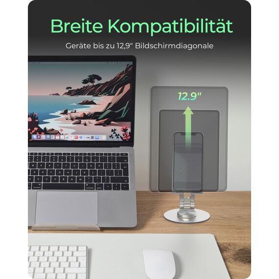 ICY BOX IB-TH201-R, Tablet & Smartphone Halter, rotierend, höhenverstellbar, Aluminium, für Tablets bis 12,9" (32,8 cm), 5 image