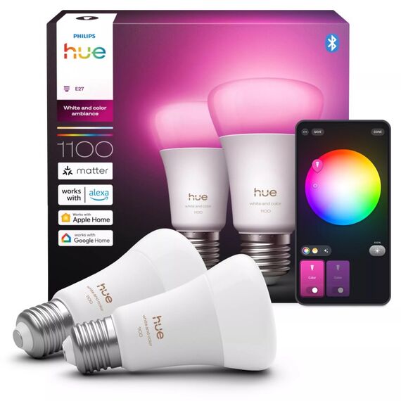 Philips Hue White and Color ambiance A60 – Smarte Lampe E27 – 1100 lm, 2 image