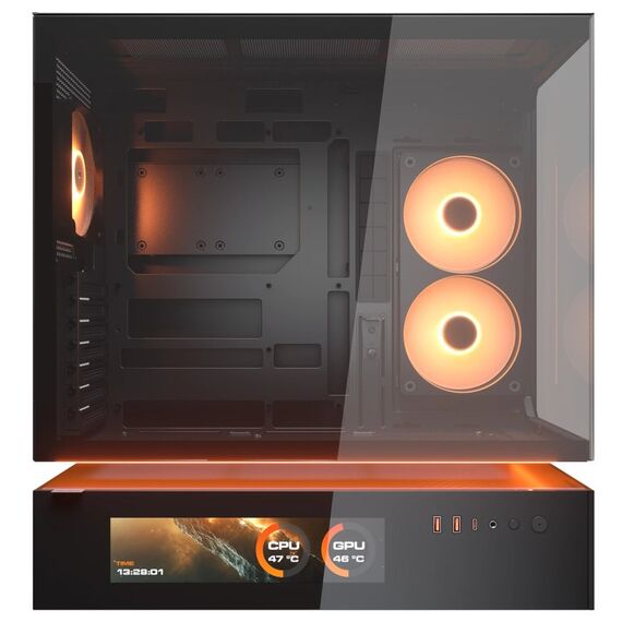 COUGAR Gehäuse Midi-Tower, CFV235 Vision, ARGB, LCD-Display, Glas, Schwarz, 3 image