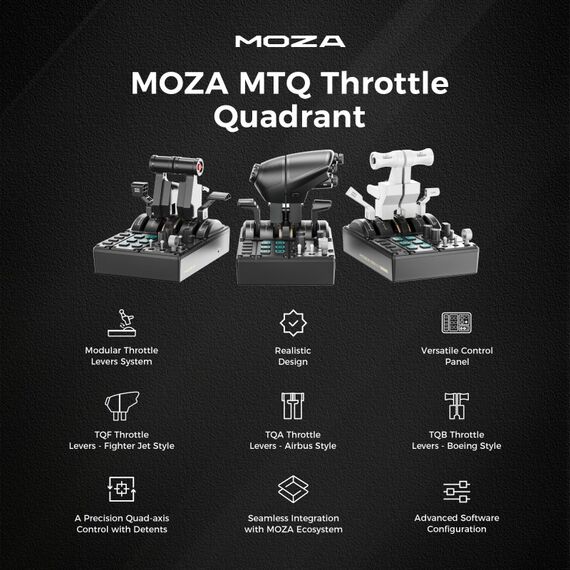 MOZA MTQ Throttle Panel Flight Base, 4 image
