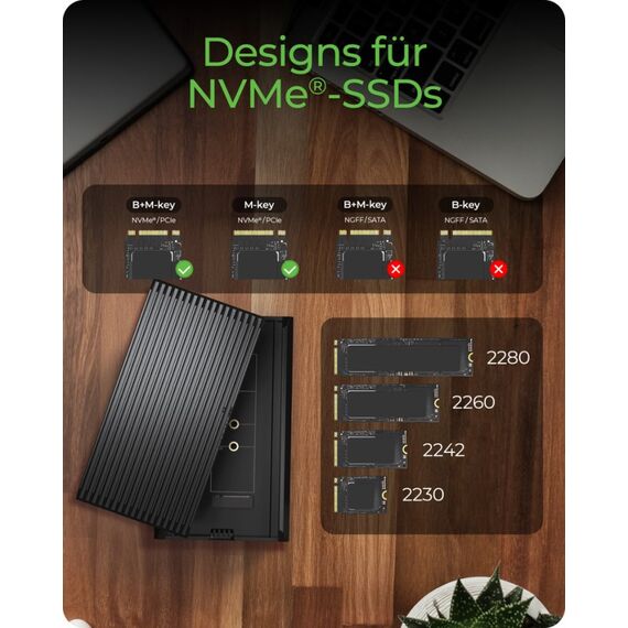 ICY BOX IB-1920M-C42, Gehäuse für NVMe M.2 SSD mit USB4 Gen 3x2 (40 Gbit/s), mit USB Type-C zu USB Type-C Kabel und Gummifixierung, 6 image