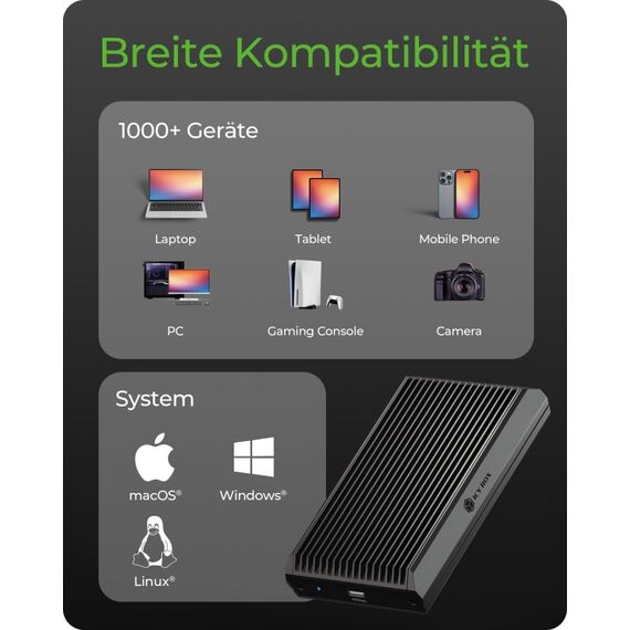 ICY BOX IB-1920M-C42, Gehäuse für NVMe M.2 SSD mit USB4 Gen 3x2 (40 Gbit/s), mit USB Type-C zu USB Type-C Kabel und Gummifixierung, 7 image