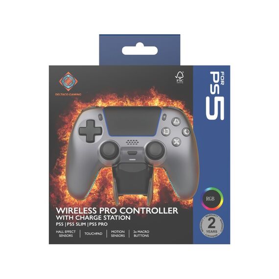 Deltaco Gaming GAM-199-STEELGRAY Gaming-Controller Grau Bluetooth/USB Gamepad PlayStation 5, Android, iOS, 5 image