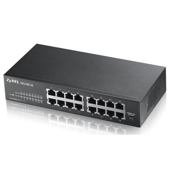 Zyxel GS1100-16 Unmanaged Gigabit Ethernet (10/100/1000) Schwarz