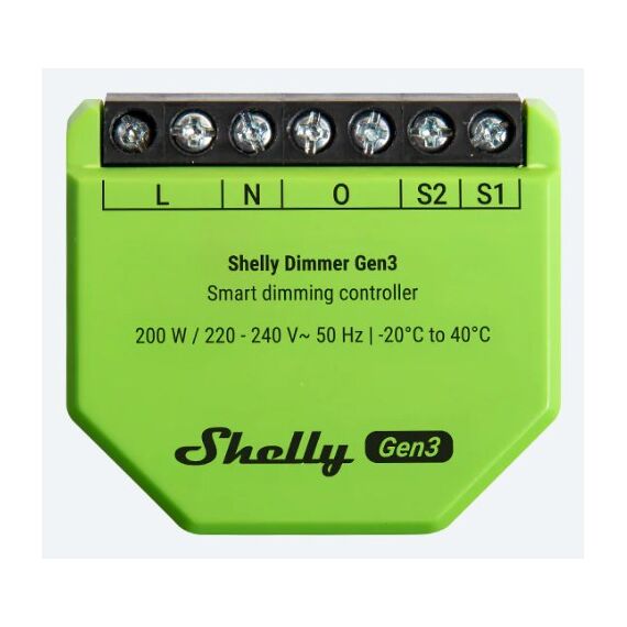 Shelly Dimmer Gen3 Eingebaut Schwarz, Limette, 2 image